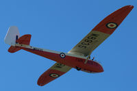 WB935 @ EDST - Slingsby T.21B Sedbergh TX Mk.1 flying at Hahnweide airfield, Germany, during OTT 2019. Note text Fair Cadets on the fuselage - by Van Propeller