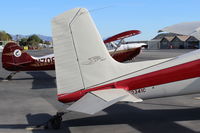 N2341C @ SZP - 1953 Cessna 180, Continental O-470-A 225 hp, balanced rudder, Horton STOL Mod, Micro-Vortex generators, Tundra tires, on transient ramp - by Doug Robertson
