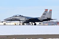 91-0333 @ KBOI - F-15E from the 391st Fighter Sq. Bold Tigers, 366th Fighter Wing from Mountain Home AFB, ID taxiing onto RWY 10L. - by Gerald Howard