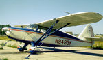 N9483K @ FRG - Another view of this Stinson Voyager as seen at Republic Airport on Long Island, New York in the Summer of 197. - by Peter Nicholson