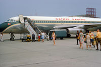 VR-HFZ @ SFO - This aircraft crashed in Pleiku South Vietnam, with all aboard perished after a bomb exploded in flight.  It was found that a disgruntled man  set off a bomb in the cargo hold.  Written-off 15/06/1972 - by Photovault.com