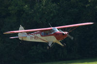 OY-ALC @ EDST - Piper PA-12 Super Cruiser landing at Hahnweide airfield, Germany. OTT 2019