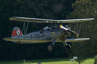 D-EGBR @ EDST - Focke-Wulf Fw 44J Stieglitz landing at Hahnweide airfield, Germany. OTT 2019
