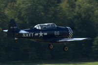 D-FSIX @ EDST - North American Harvard 4 landing at Hahnweide airfield, Germany. OTT 2019