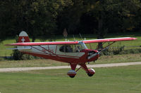 HB-OAG @ EDST - Piper L-4J Grasshopper landing at Hahnweide airfield, Germany. OTT 2019