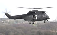 XW232 @ EGFH - Visiting helicopter coded P of 33 Squadron RAF approaching the airport. - by Roger Winser 