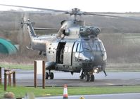 XW232 @ EGFH - Visiting RAF Puma helicopter coded P. - by Roger Winser