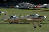 D-EFAH @ EDST - Klemm Kl 107 C landing at Hahnweide airfield, Germany. OTT 2019