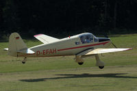 D-EFAH @ EDST - Klemm Kl 107 C landing at Hahnweide airfield, Germany. OTT 2019