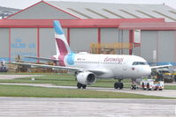 D-AKNQ @ EGSH - Towed from spray shop with Eurowings colour scheme. - by keithnewsome