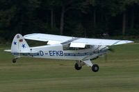 D-EFKB @ EDST - Piper PA-18-150 Super Cub landing at Hahnweide airfield, Germany. OTT 2019