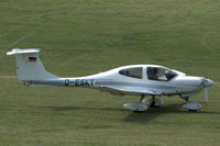 D-ESKT @ EDST - Diamond DA40 Diamond Star of local Fliegergruppe Wolf Hirth ready for take off from Hahnweide airfield, Germany. OTT 2019 - by Van Propeller