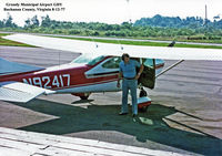 N92417 @ GDY - Grundy Municipal Airport GDY, Buchanan County, Virginia, Photo by Kenneth W. Keeton 8-12-77 - by Kenneth W. Keeton