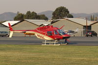 N191SG @ SZP - N191SG 1984 Bell 206B JetRanger III, Allison 250-C20 turboshaft 400 SHp,  at SZP Thomas Fire Firebase, Note smoky sky. (I did NOT move this photo). - by Doug Robertson