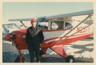 N2371P @ WVL - Gerald L. Robbins with his 1955 Piper PA-22-150 Tri-Pacer (registration N2371P). At Waterville Robert Lafleur Airport (WVL) in Waterville, Maine. Gerald flew this plane between 20 November 1966 and 07 July 1968 [per his log books]. - by unknown