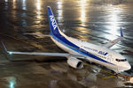 JA01AN @ RJGG - Oldest 737 in ANA’s current fleet ready for pushback on a wet night at Chubu Centrair International Airport. - by Arjun Sarup