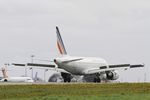 F-GUGE @ LFRB - Airbus A318-111, Reverse thrust landing rwy 25L, Brest-Bretagne Airport (LFRB-BES) - by Yves-Q