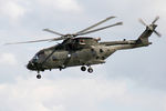 ZJ130 @ EGDY - Port-side view of UK Royal Navy Agusta-Westland Merlin HC3i ZJ130 Cn 50169 departing NAS Yeovilton EGDY on 14Jul2016. (Incidental sighting after visiting the RN Fleet Air Arm Museum.) - by Walnaus47