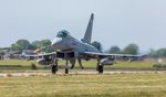 ZK358 @ EGXC - Taxiing for a sortie past crash gate 1 - by Steve Raper