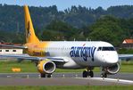 G-NSEY @ LOWG - Aurigny Erj195 lining up for take of at Graz airport LOWG in Austria - by Paul H