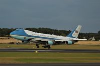 92-9000 @ EGPK - Air force 1 landing at Prestwick as part of the President and first lady visiting the UK - by Douglas Connery