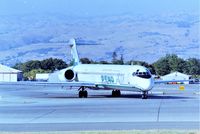 N903RA @ KSJC - MAY 1999 MD90 rolling to 30L for SNA. - by Tom Vance