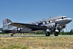 N8336C @ KTRK - Part of the 6 DC-3 C-47's envolved in the D-Day Squadron Truckee Tahoe flyover. Truckee Airport California 2020.
