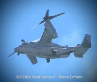 168613 @ CA87 - 1 of 2 MV-22B's over the beach near the SONGS facility near Camp Pendleton - by Steven R Larson