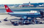 HB-IPC @ EGLL - At London Heathrow, early 1990's. - by kenvidkid