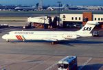 LN-RMK @ EGLL - At London Heathrow, early 1990's. - by kenvidkid