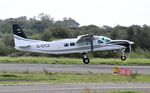 G-SYLV @ EGFH - Resident Grand Caravan departing Runway 28. - by Roger Winser
