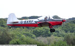 G-BXRF @ EGFH - Resident Super Emeraude departing Runway 28. - by Roger Winser
