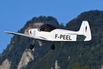 F-PEEL @ LSGT - homebuilt Emeraude based on this airfield near Gruyeres castle
