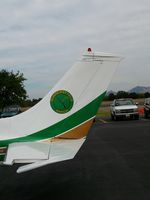 N2246R @ O08 - Close-up of tail emblem on visiting Gunnersfield Ranch 1968 Cessna T210J @ Colusa County Airport, CA - by stevenation