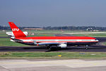 D-AERX @ EDDL - D-AERX   McDonnell Douglas MD-11 [48486] (LTU Sud) Dusseldorf Int'l~D 28/09/1992 - by Ray Barber