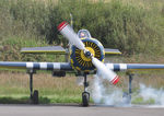 G-OUGH @ EGFH - 9 cylinder radial engine start up - by Roger Winser