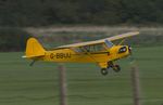 G-BBUU @ EGTH - Landing in crosswind at Old Warden, Beds. - by Chris Holtby