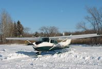 CFSBS @ CKK7 - Three-quarter-moon over Steinbach South Airstrip, Manitoba. - by Sigmund Bering Sort