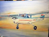 N3040J - CESSNA 150E. I OWNED THIS AIRPLANE BACK IN 1973. THIS IS AN OIL I DID OF HER AFTER I PAINTED HER .I CALLED HER Salty . My wife an I flew her frm Conway , S.C. to Odessa, Texas. - by Lynn Redfern