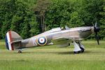 F-AZXR @ LFFQ - Hawker Hurricane Mk.IIa, Taxiing, La Ferté-Alais airfield (LFFQ) Airshow 2016 - by Yves-Q
