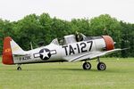 F-AZBE @ LFFQ - North American AT-6C Harvard IIA, Taxiing, La Ferté-Alais airfield (LFFQ) Airshow 2016 - by Yves-Q