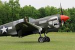 F-AZKU @ LFFQ - Curtiss P-40N Warhawk, Taxiing to parking area, La Ferté-Alais (LFFQ) Air show 2016 - by Yves-Q