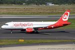OE-LED @ EDDL - Airbus A320-214 - HG NLY Niki opfor Air Berlin 'AB colours' - 4606 - OE-LED - 17.08.2016 - DUS - by Ralf Winter