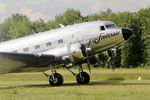 N431HM @ LFFQ - Douglas DC3C-S1C3G, Taxiing to parking area, La Ferté-Alais airfield (LFFQ) Airshow 2015 - by Yves-Q