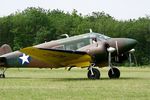 F-AZEJ @ LFFQ - Beech E18S, Taxiing, La Ferté-Alais Airfield (LFFQ) Air show 2012 - by Yves-Q