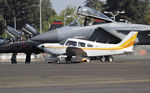 N9375C @ KMHR - small aircraft in front of the big F-15 !