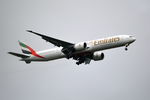 A6-EQI @ EGLL - Boeing 777-31H/ER on finals to 9R London Heathrow. - by moxy