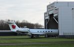 P4-VIP @ EHLE - After changing its livery (now withe a bunch of flowers on its tail) coming out of  the Satys Hangar - by Jan Bekker