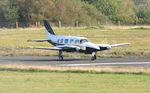 N3544M @ EGFH - Visiting Navajo about to depart Runway 28. - by Roger Winser