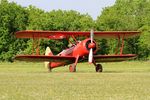 F-HDVD @ LFFQ - Boeing A75N1 (PT-17), Taxiing, La Ferté-Alais (LFFQ) air show 2016 - by Yves-Q
